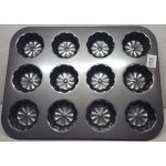 Baking tray, 12 muffins, flower type